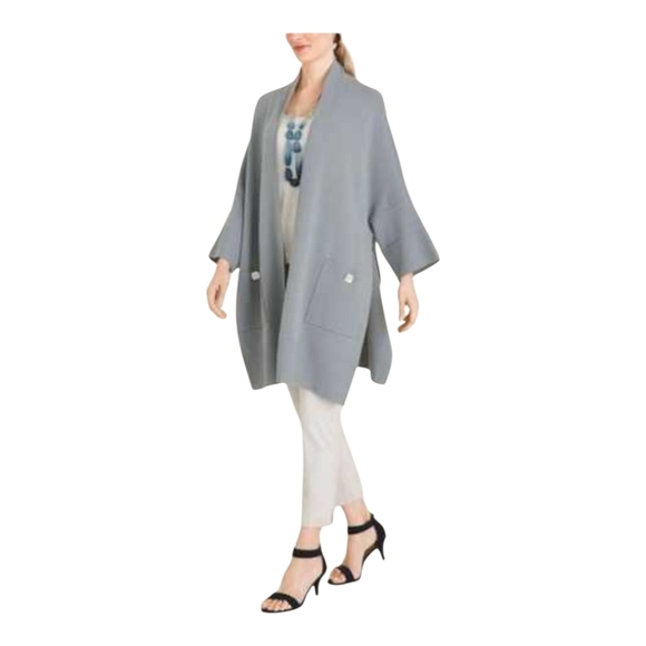 Chicos Marla Wynne Womens Beige Knit Kimono Sweater Size Small - Picture 11 of 11